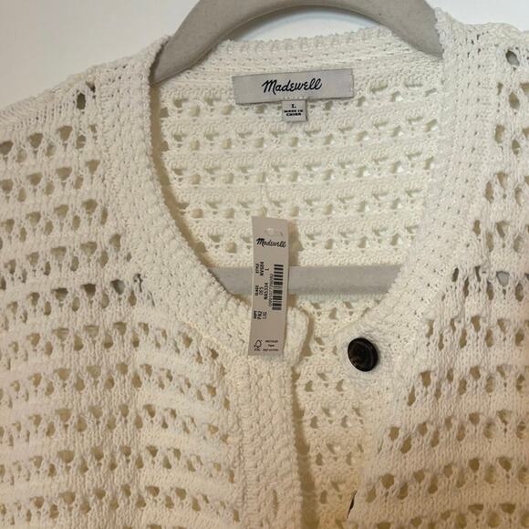 NWT Madewell Open-Stitch Crewneck Sweater In Lighthouse Size Large - Picture 5 of 7